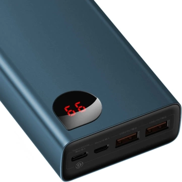 Powerbank Baseus Adaman Metal 20000mAh, PD, QC 3.0, 65W, 2xUSB USB-C Micro USB, (niebieski)