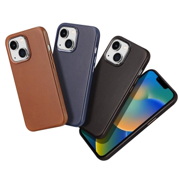 Dux Ducis Naples Hülle für iPhone 14 Plus Lederhülle (MagSafe kompatibel) dunkelbraun