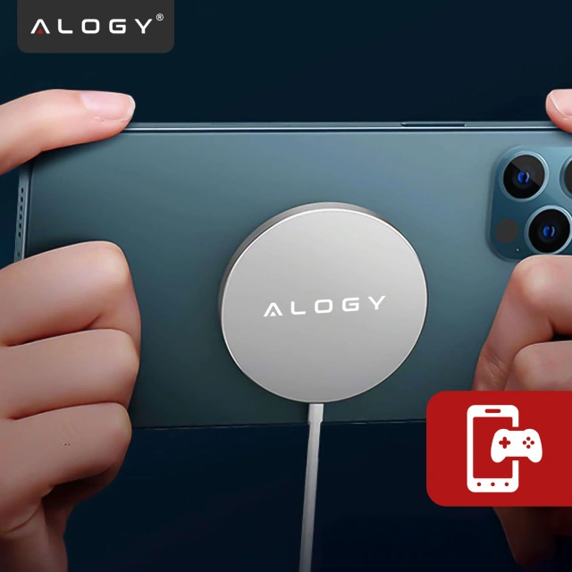 Ładowarka indukcyjna do iPhone do MagSafe – bezprzewodowa 15W, szybkie i stabilne ładowanie dla iPhone 12/13/14/15/16/17/ Pro / Max / Mini / Air – Alogy MagCharge™ Biała