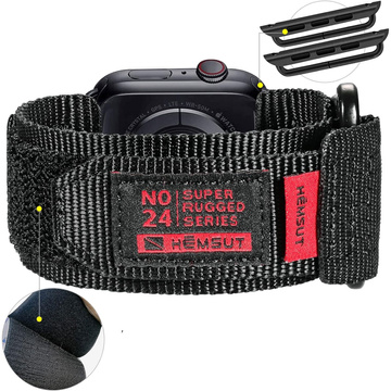 Nylonarmband für Apple Watch 2/3/4/5/6/7/8/9/SE/Ultra 42/44/45/49 mm Nylonband Sport Schwarz
