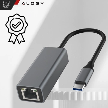 USB-C-auf-Ethernet-Adapter Alogy-Adapter LAN RJ45 GIGABIT 1000 MBPS Schwarz