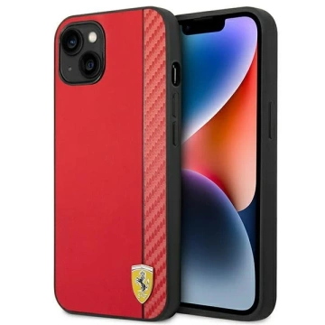 Handyhülle Ferrari FEHCP14MAXRE für Apple iPhone 14 Plus 6.7" rot/rot Hardcase Carbon