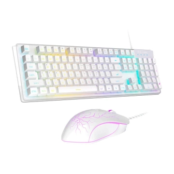 Kabelgebundenes Tastaturset MageGee K1 Maus Weiß