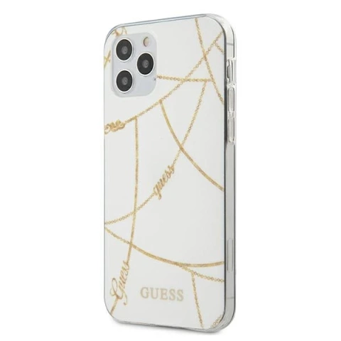 Etui Guess GUHCP12LPCUCHWH für iPhone 12 Pro Max 6,7" Hardcase Gold Chain Collection