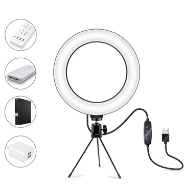 Lampa pierścieniowa LED Ring Lamp 16cm mini Stojak Statyw Tripod Oświetlenie do zdjęć makijażu Selfie