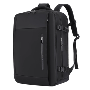 Bange wasserdichter Rucksack für 15,6-Zoll-Laptop, Stadtreisender, 45 x 30 x 16 cm, für Arbeit, Flugzeug, Herren, Damen, mit USB-Anschluss Schwarz