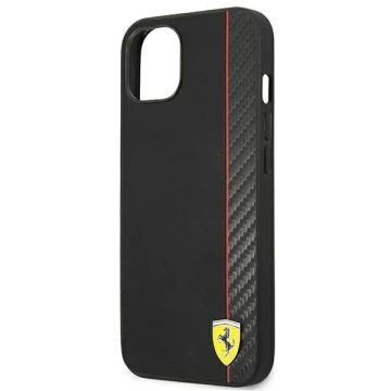 Ferrari iPhone 13 mini 5.4" Handyhülle schwarz/schwarz Hardcase On Track Carbon Stripe