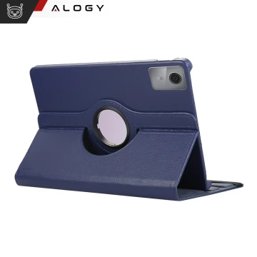 Case 360 ​​​​für Lenovo Tab M11 10,95 Zoll TB330FU / TB330XU / TB331FC Drehbares Cover Tablet Flip Cover Case Alogy Marineblau