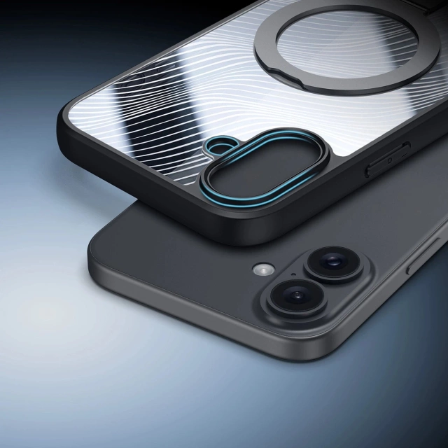 Etui do iPhone 16 Dux Ducis Aimo Mag z MagSafe i Podstawką - Czarny