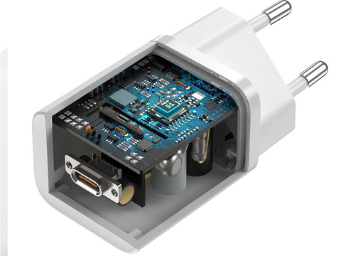 Baseus USB-C PD 25W Wandladekabel für USB-C Weiß