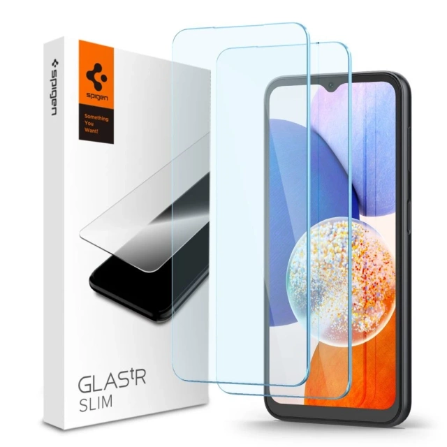 Spigen Glas.tR Slim 2er-Pack gehärtetes Glas für Samsung Galaxy A15 4G / 5G / A25 5G Klar