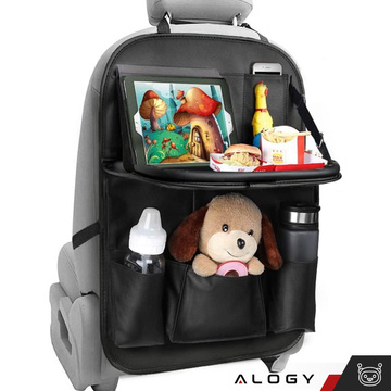 Alogy Schwarz Organizer 2 Halterungen für Auto Autos Reisetisch Autositzschutz Rückenlehne Rückenlehne Sitz