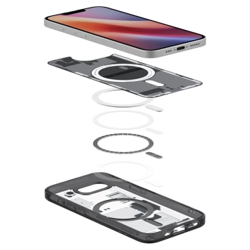 Etui für iPhone 16e Spigen Ultra Hybrid Mag MagSafe Zero One Schwarz