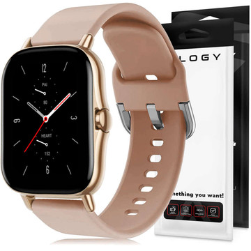 Rubber Universal Sportarmband Alogy Softband für Smartwatch 20mm Beige