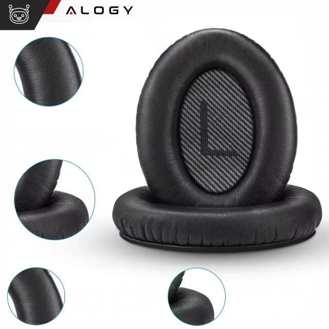 Nauszniki 2x wymienne pady gąbki do słuchawek do Bose QC35 QC25 QC15 2 AE2 QC2 Alogy Earpads Czarne
