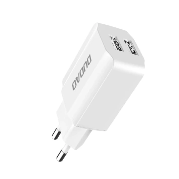 Dudao EU Wandladegerät 2x USB 5V / 2.4A Micro USB Kabel weiß (A2EU Micro weiß)