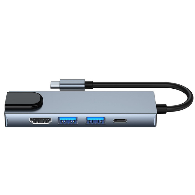 Hub adapter USB V3-HUB 5w1 USB-C Grey