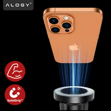 Uchwyt samochodowy do kratki wentylacyjnej – podwójny uchwyt do MagSafe na 2 telefony, mocny i stabilny, magnetyczna konstrukcja – Alogy MagGrip™ Duo Czarny
