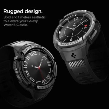 Etui Spigen Rugged Armor „Pro“ für Samsung Galaxy Watch 6 Classic (47 mm) schwarz