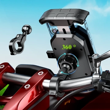 KEWIG M11B Motorradhalterung für Telefon mit QC 3.0 15W Qi-Ladegerät Schwarz
