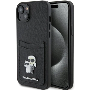 Etui Karl Lagerfeld KLHCP15SSAPKCNPK für iPhone 15 6,1" czarny/schwarz Hardcase Saffiano Cardslot Karl