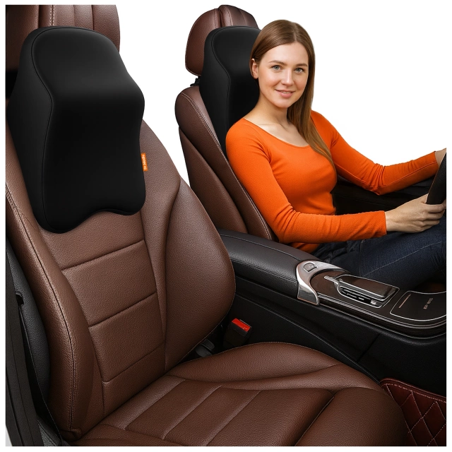 Poduszka do Samochodu pod Głowę Kark Szyję DR.MEDIC ErgoNeck™ Ergonomiczna poduszka na fotel zagłówek krzesło gamingowa do biura auta dla kierowcy pasażera