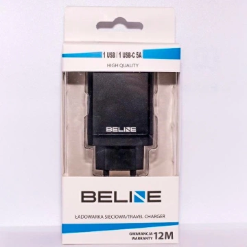 Wandladegerät Beline 1xUSB und 1xUSB-C 5A 18W schwarz/schwarz (nur Kopf)