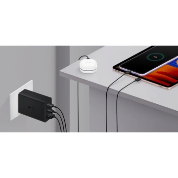 Samsung Wandladegerät 2x USB Type C / USB PPS, Power Delivery PD 65W, QC 3.0, AFC, FCP schwarz (EP-T6530NBEGEU)