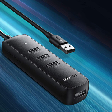 Adapter przejściówka 4w1 HUB UGREEN USB do 4x USB 3.0 Czarny