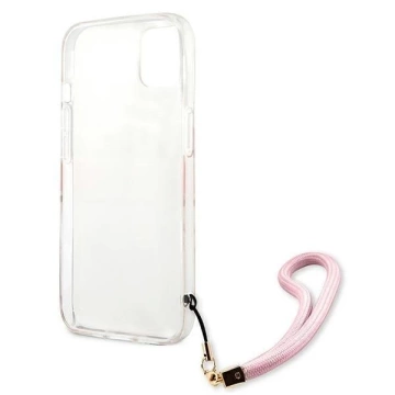Guess GUHCP13MKCABPI iPhone 13 6,1" różowy/pink Hardcase Camo Strap Collection