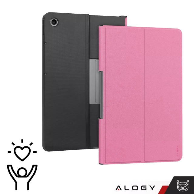 Etui + Szkło ochronne do Lenovo Tab Plus 11.5" 2024 TB351FU Alogy Book Cover Case obudowa na tablet Różowe + Rysik Gratis