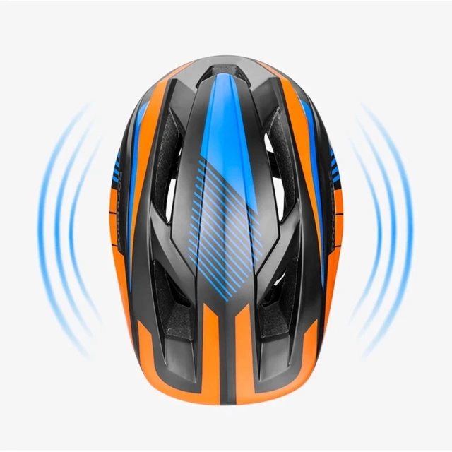 Kask rowerowy dziecięcy z odpinaną szczęką Rockbros TT-32SOBL-S rozmiar S - czarno-pomarańczowy