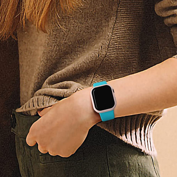 Alogy 2in1 Gehäuse Overlay Glas für Apple Watch 7 45mm Rosa