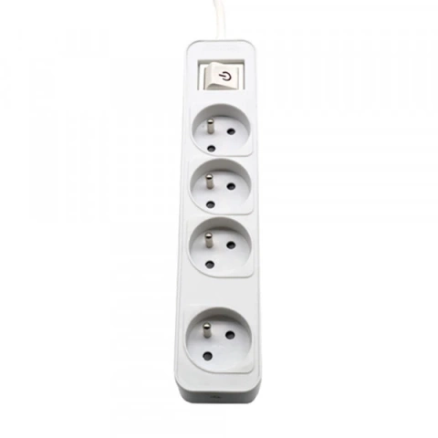 Philips CHP2144WB/60 Verlängerungskabel, 4 Steckdosen, 3 m Schutz, weiß