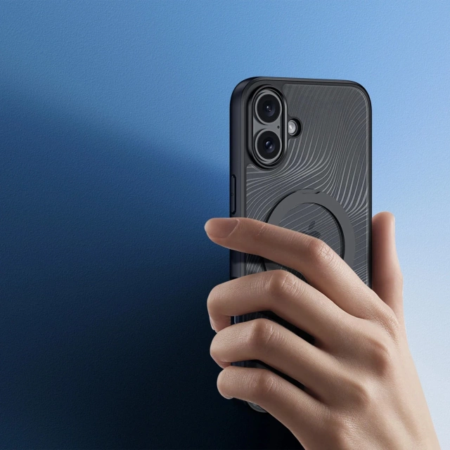 Etui do iPhone 16 Dux Ducis Aimo Mag z MagSafe i Podstawką - Czarny