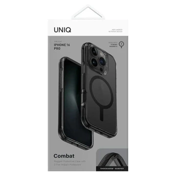 Etui UNIQ Combat für iPhone 16 Pro 6,3" Magclick Charging Czarny/Carbon Black