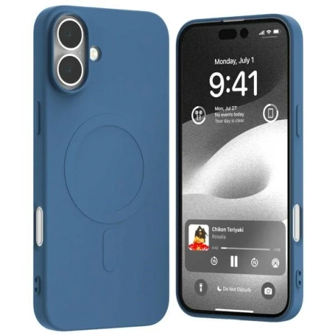 Mercury MagSafe Halbsilikonhülle für iPhone 16 Plus 6,7" Blau