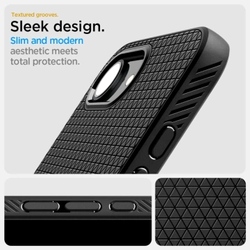 Etui für iPhone 16e Spigen Liquid Air Mag MagSafe Mattschwarz