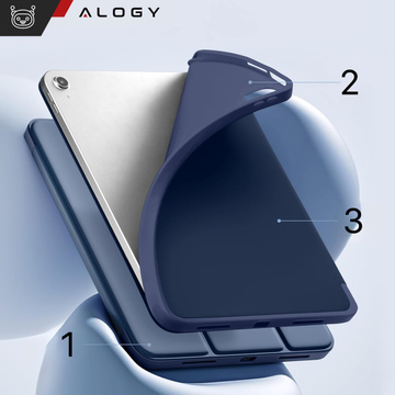 Hülle für Apple iPad 10. Generation. 10,9" 2022 Tablet-Hülle Alogy Smart Case Stifthalter Marineblau