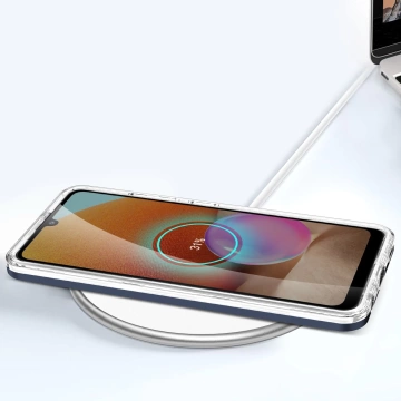 Klare 3in1 Hülle für Samsung Galaxy A72 4G Frame Gel Cover Blau