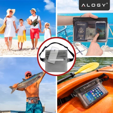 Wasserdichte Tasche Hüfttasche für Telefon Wasserdichte Hülle 21,5 x 23,5 cm Alogy Waterproof Schwarz