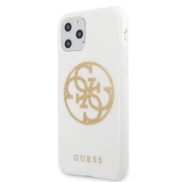 Guess GUHCN65TPUWHGLG iPhone 11 Pro Max biały/white Hard Case Glitter 4G Circle Logo