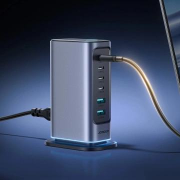 Joyroom 65W GaN-Multiport-Ladegerät, 4x USB-C, 2x USB-A, dunkelgrau