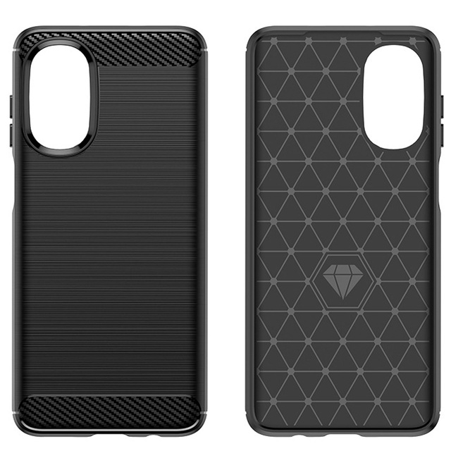 Etui do Motorola Moto G52 / G82 5G pancerne plecki obudowa na telefon case Carbon Silicone czarne