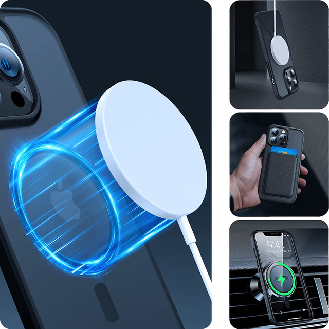 Etui ochronne MagMat MagSafe obudowa na telefon do Apple iPhone 13 Pro Matte Black + Szkło