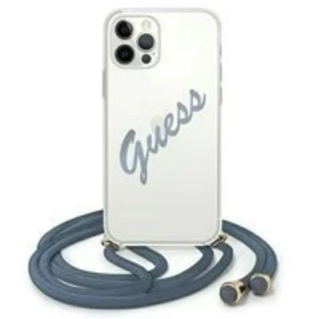 Guess GUHCP12LCRTVSBL iPhone 12 Pro Max 6.7 &quot;blau / blau Hardcase Script Vintage