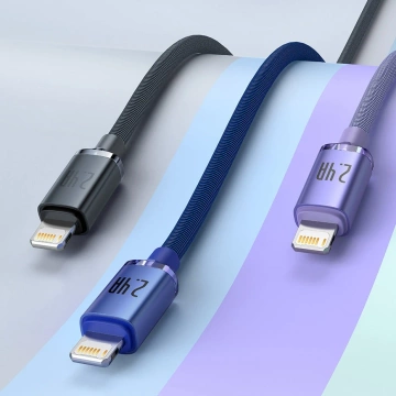 Baseus Crystal Shine Series Kabel USB-Kabel für schnelles Aufladen und Datenübertragung USB Typ A - Lightning 2.4A 2m schwarz (CAJY000101)