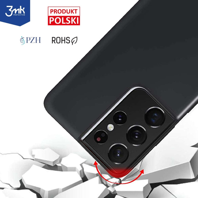 Etui matowe Odporne na telefon obudowa 3mk Matt Case do Samsung Galaxy S21 Ultra 5G Black