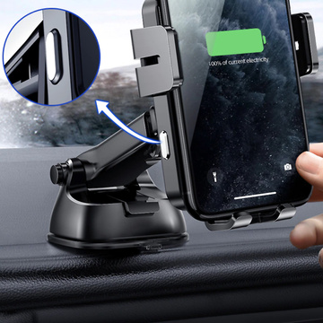 Joyroom JR-ZS219 Autohalterung mit 15 W Qi-Ladegerät für schwarzes Telefon