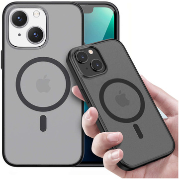 Etui matowe na telefon Alogy MagMat Case do MagSafe obudowa ochronna do Apple iPhone 14 Plus Czarne + Szkło